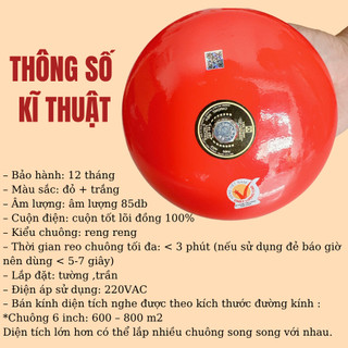 [Chuông không dây] Thiết bị Chuông điện 220V-6INCH + NÚT NHẤN | Phù hợp Nhà ở, văn phòng, trường học