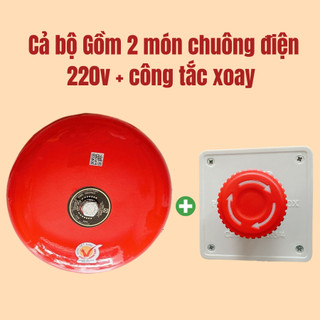 [Chuông không dây] Thiết bị Chuông điện 220V-6INCH + NÚT NHẤN | Phù hợp Nhà ở, văn phòng, trường học
