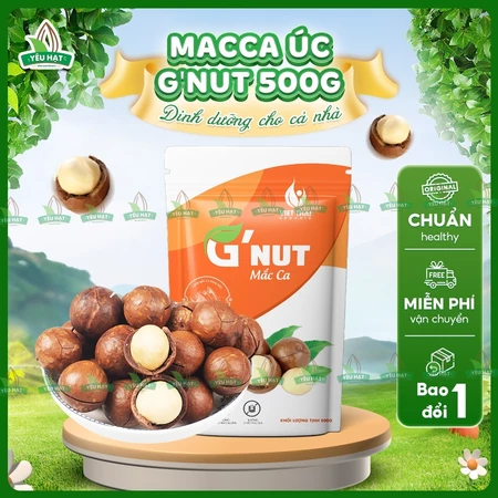 Hạt Mắc Ca Úc - Macca G'Nut Nứt Vỏ 500g Chính Hãng Bèo Bùi Giòn Ngon (Yêu Hạt)