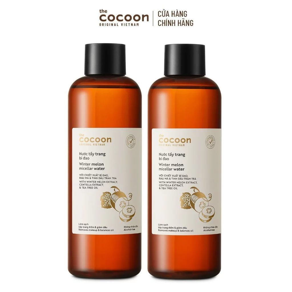 [MUA 2 GIẢM 45%] Combo 2 Nước tẩy trang bí đao Cocoon tẩy sạch makeup & giảm dầu 500ml