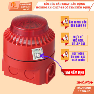 [Có kiểm định] Thiết bị báo động Còi Đèn của HORING - AH-03127-BS | Dùng cho nhà ở, văn phòng, xưởng
