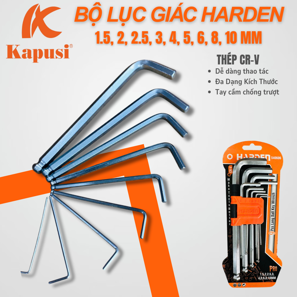 Bộ Lục Giác Harden – Dụng Cụ Không Thể Thiếu Cho Thợ Chuyên Nghiệp k-540606