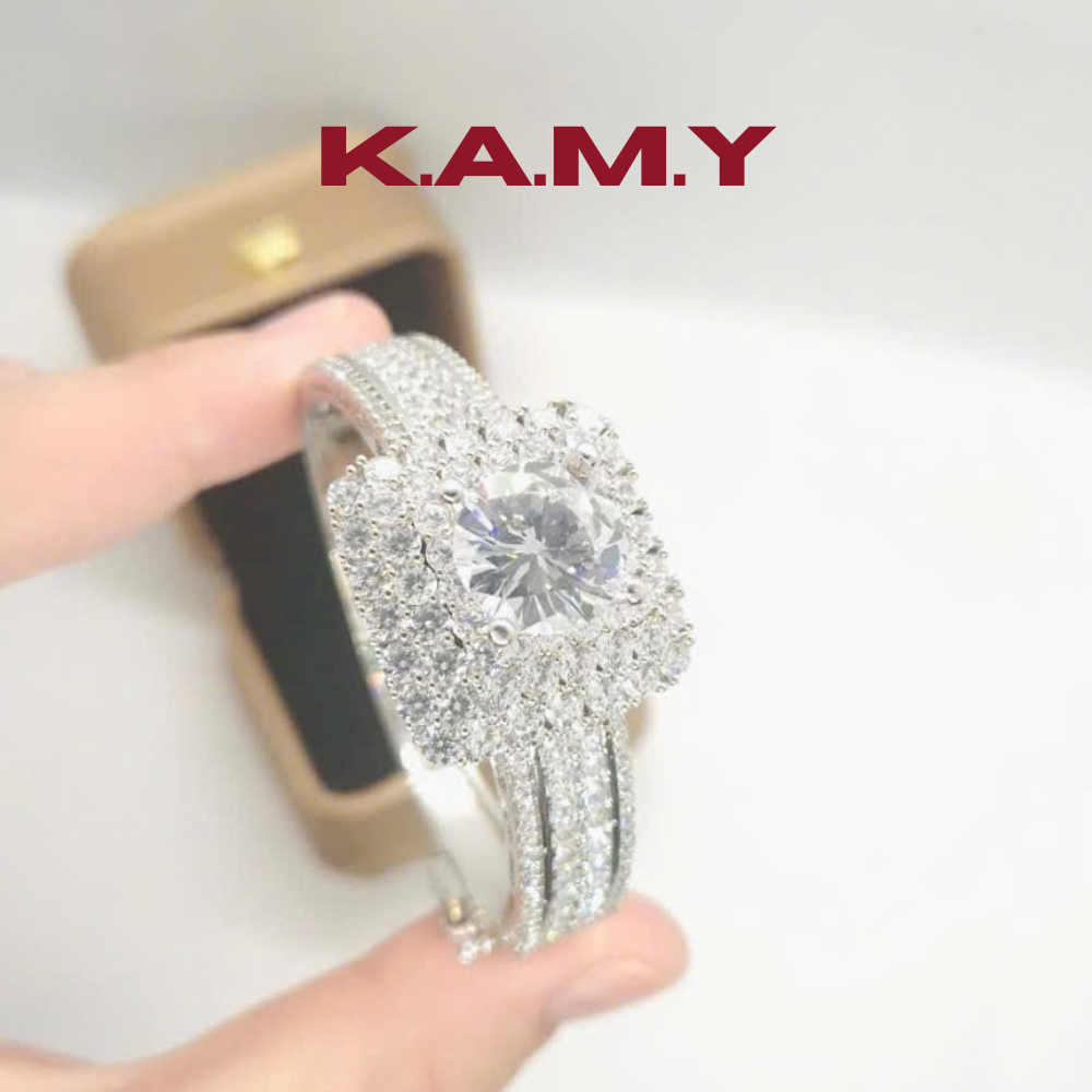 Vòng Tay Nữ Đính Đá CZ Cao Cấp – Mạ Bạch Kim Sang Trọng, Kiểu Đính Đá To Lấp Lánh Như Kim Cương
