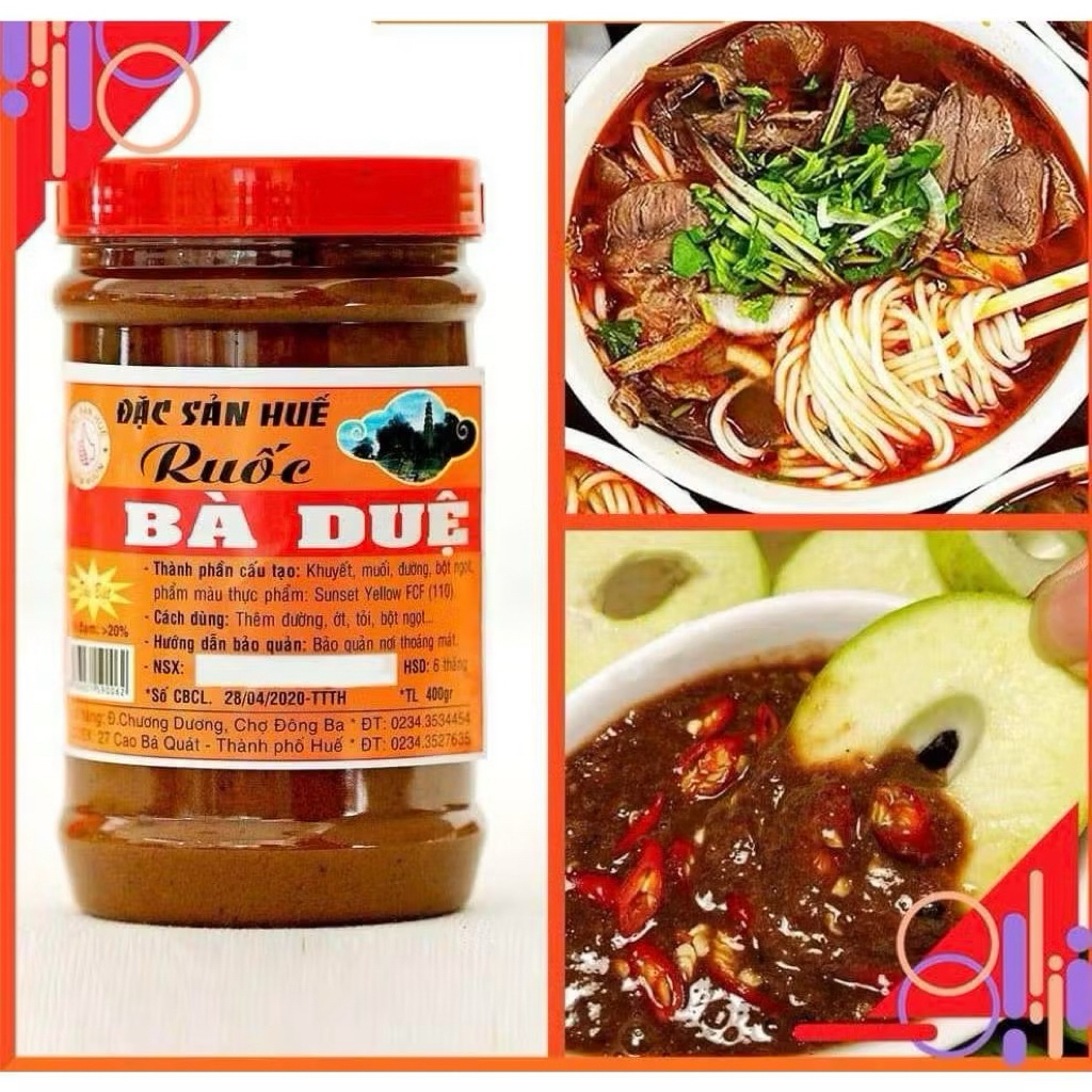 COMBO 10 Hũ Mắm Ruốc Huế Bà Duệ (DATE MỚI) Chuẩn Vị Bún Bò - Món Mắm Đặc Trưng Xứ Huế Hũ 400G