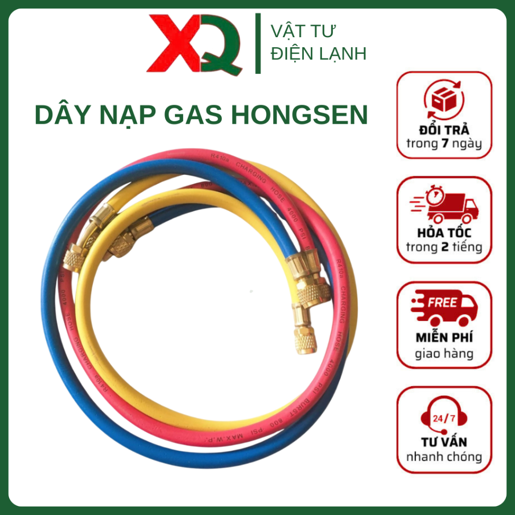 Dây nạp gas máy lạnh R22 R32 R410 Hongsen, dùng nạp gas điều hòa, tủ ...