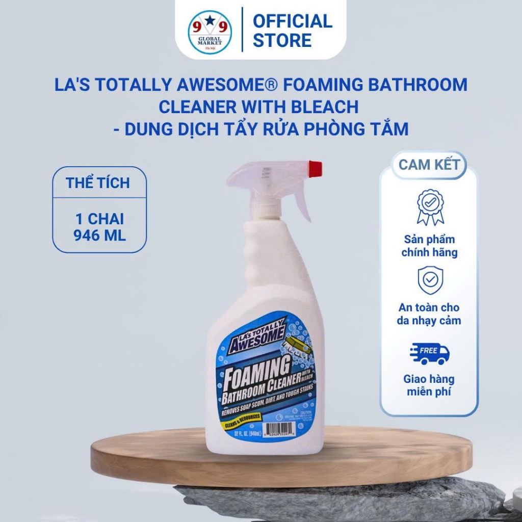 CHẤT TẨY TẠO BỌT - LA's Totally  - Awesome® - Foaming - Bathroom  - Làm sạch bồn vệ sinh...  -946 ml