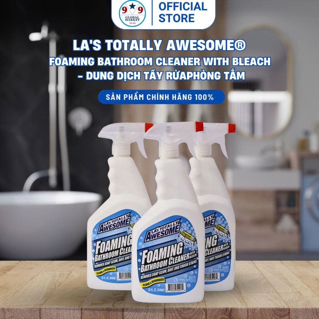 CHẤT TẨY TẠO BỌT - LA's Totally  - Awesome® - Foaming - Bathroom  - Làm sạch bồn vệ sinh...  -946 ml