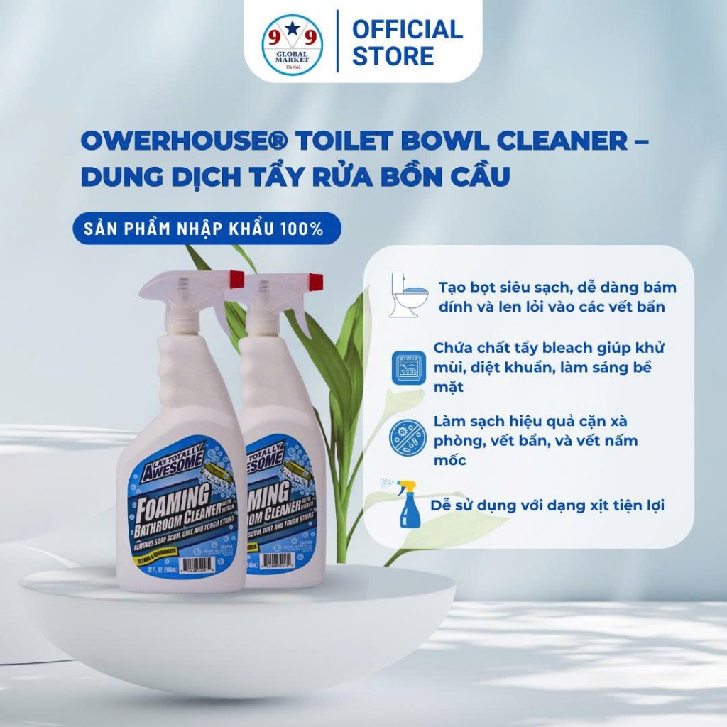 CHẤT TẨY TẠO BỌT - LA's Totally  - Awesome® - Foaming - Bathroom  - Làm sạch bồn vệ sinh...  -946 ml