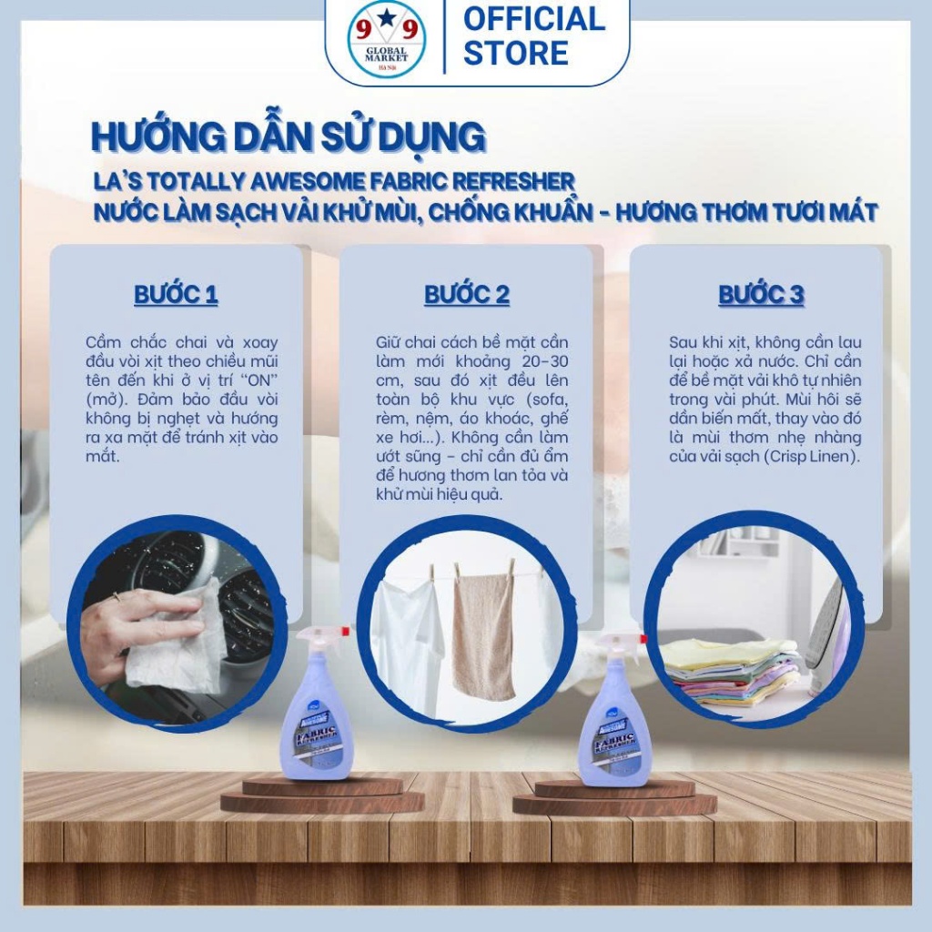 Chất Làm mềm vải - Khử Mùi an toàn - thơm như mới - LA’s Totally Awesome - (976ml)