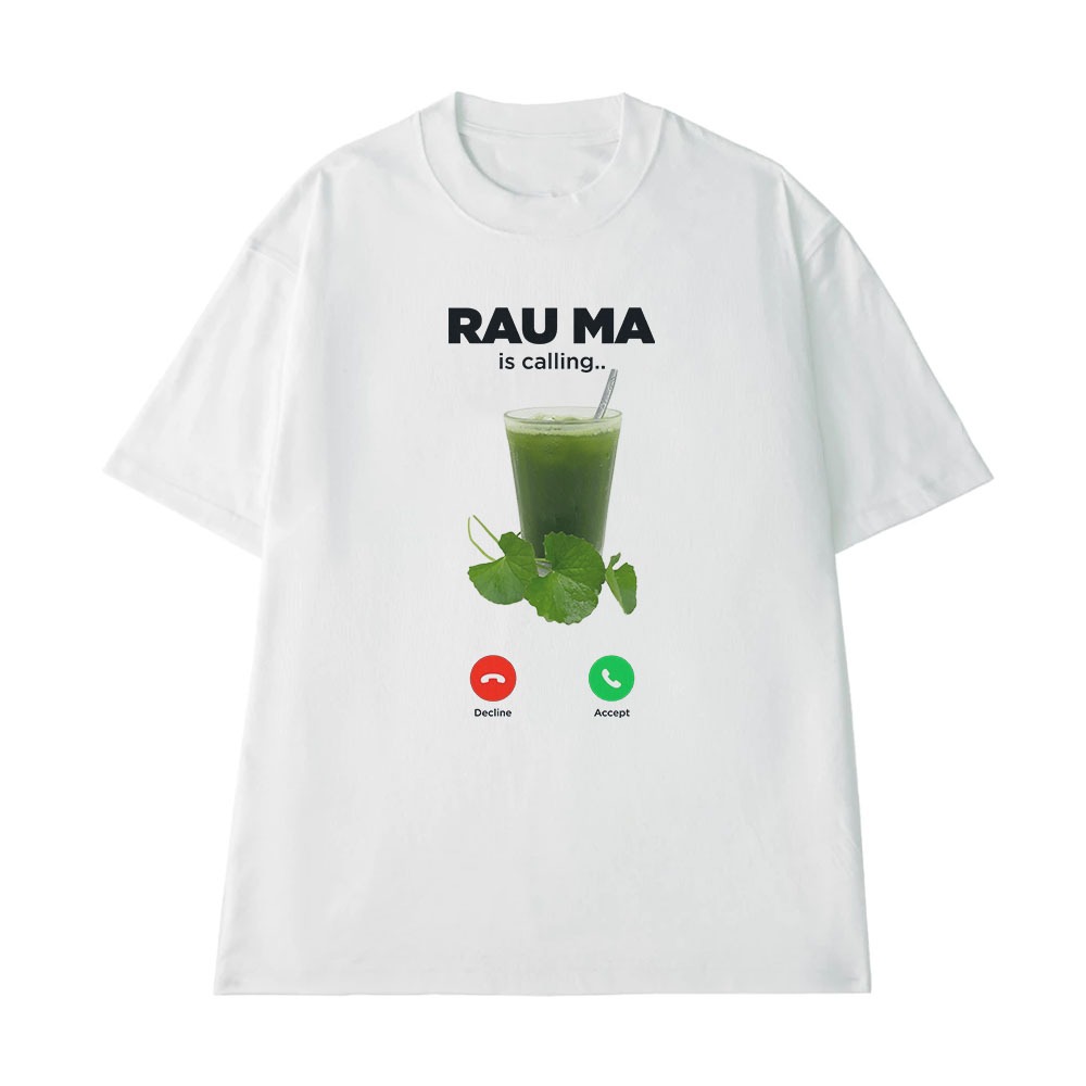 Áo Thun In Chữ Hài Hước Rau Má Câu Nói Text Vui Nhộn Dành Cho Nam Nữ Form Rộng Cotton 250gsm