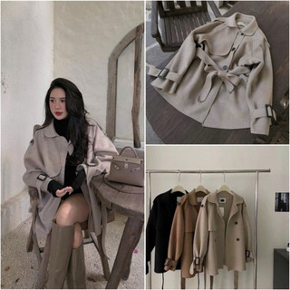 •𝙆𝙞𝙣𝙜𝙨𝙝𝙤𝙥𝙗𝙚𝙖𝙪𝙩𝙮•Áo Khoác Măng Tô Tw2 Dáng Ngắn QCL1