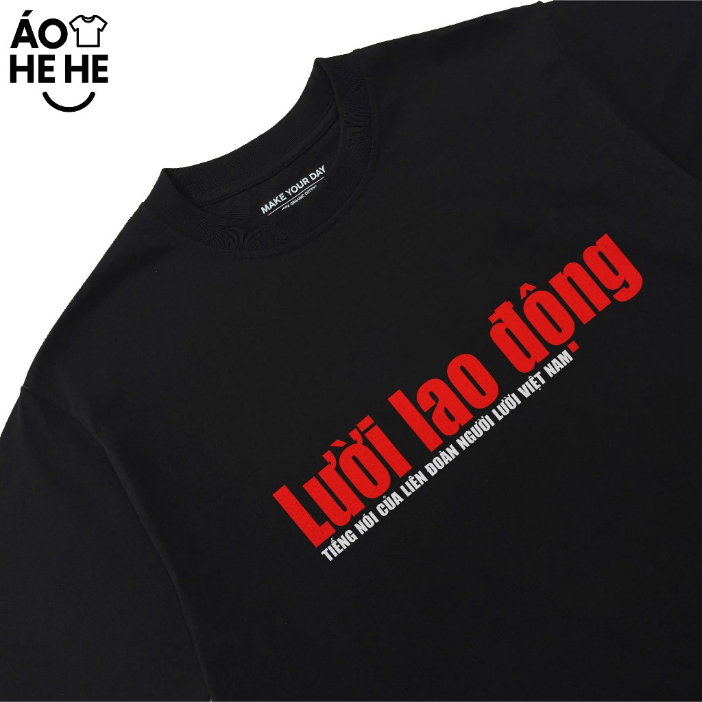 Áo Thun In Chữ Hài Hước Lười Lao Động Câu Nói Text Hài Form Rộng Cotton 250gsm