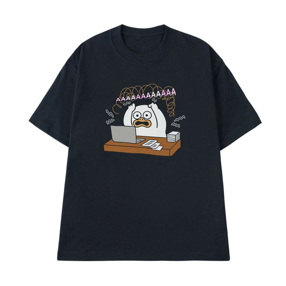 Áo Thun In Chữ Hài Hước  Aaaaaaa Câu Nói Text Văn Phòng Công Sở Form Rộng Cotton 250gsm