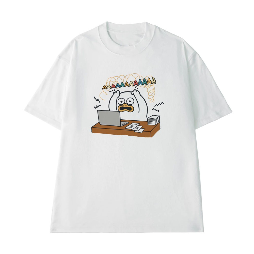 Áo Thun In Chữ Hài Hước  Aaaaaaa Câu Nói Text Văn Phòng Công Sở Form Rộng Cotton 250gsm