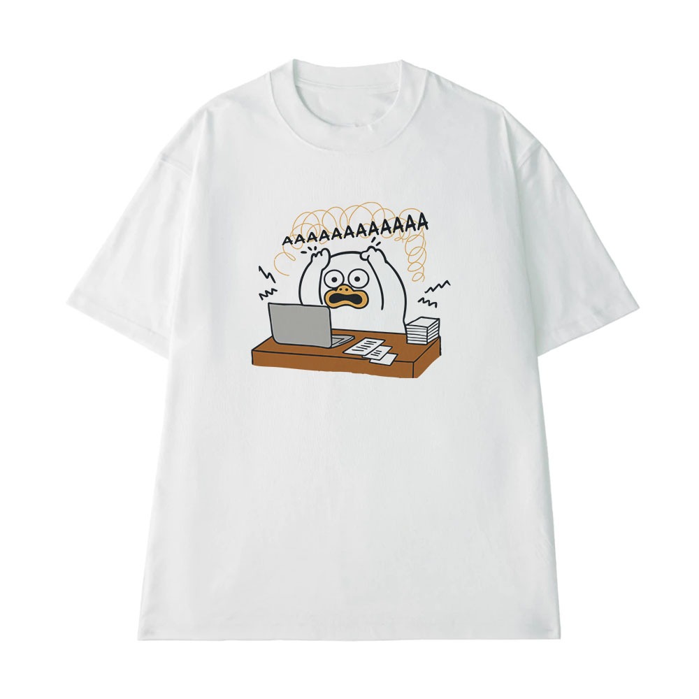 Áo Thun In Chữ Hài Hước  Aaaaaaa Câu Nói Text Văn Phòng Công Sở Form Rộng Cotton 250gsm