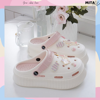 Dép nữ, dép sục đế cao 5.5cm XIXITIAO kèm 8 Sticker Mèo Cá Mita kiểu sandal CSM-14