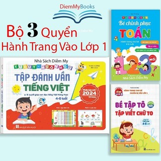 Sách- Bộ 3 Quyển Tập Đánh Vần, Bé Chính Phục Toán Học, Bé Tập Tô Tập Viết Chữ To Hành Trang Vào Lớp 1 Cho Bé 4 5 6 Tuổi