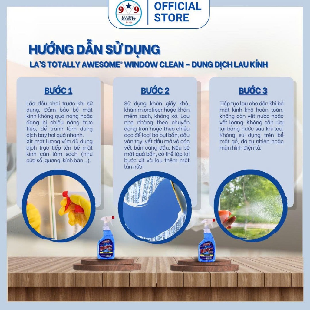 Nước lau kính - LA’s Totally  Awesome®   Window Clean - 946 ml
