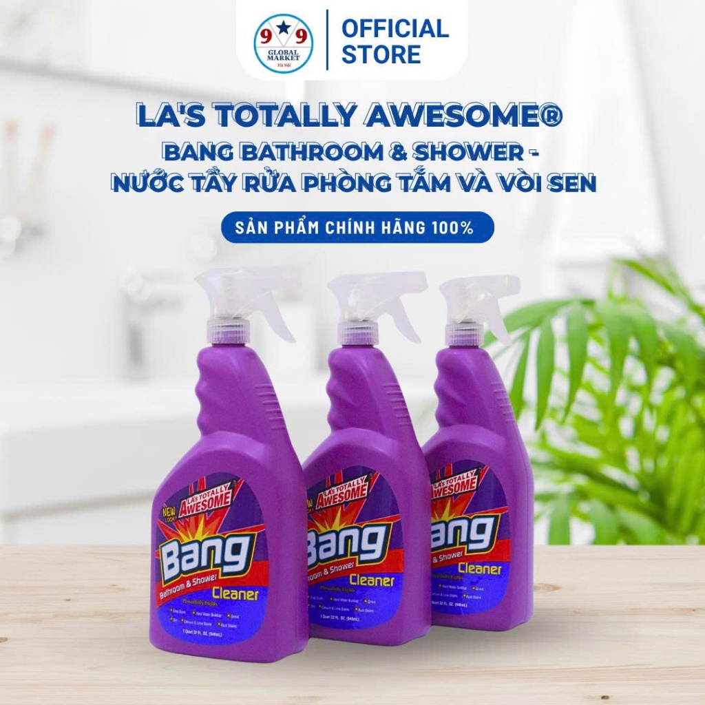 Nước tẩy phòng tắm - vòi sen - LA's Totally  Awesome® - Bang Bathroom & Shower - 946 ml