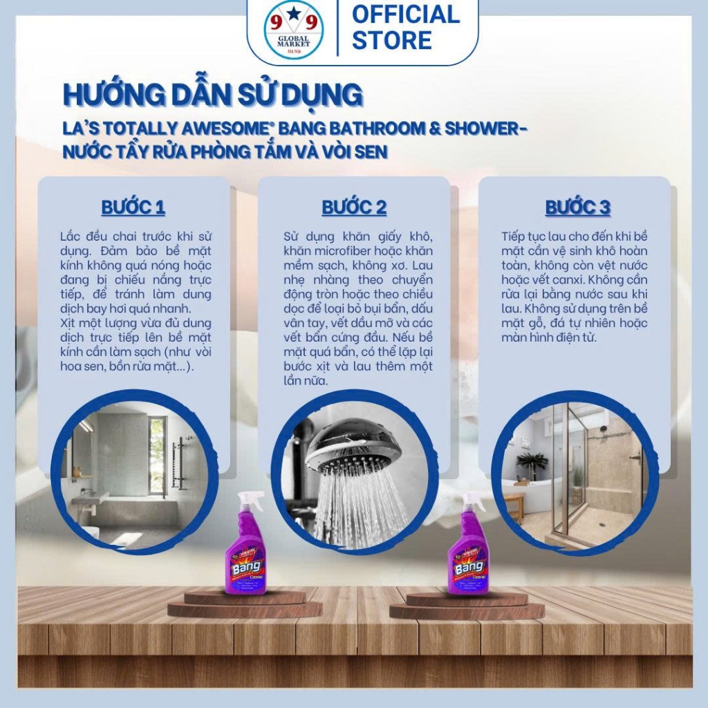 Nước tẩy phòng tắm - vòi sen - LA's Totally  Awesome® - Bang Bathroom & Shower - 946 ml
