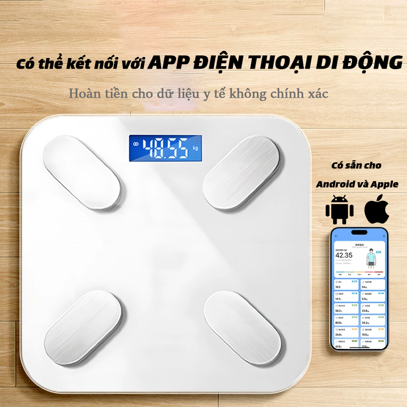 【Bảo hành 3 năm miễn phí 】Cân điện tử thông mình-15 chỉ số cơ thểHỗ trợ kết nối điện thoại di động APP-vỏ hộp mới
