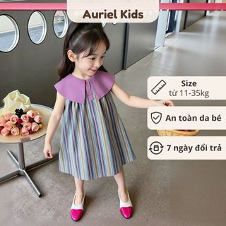 Váy Cho Bé Gái, Váy Cho Bé Dáng Suông Phong Cách Tiểu Thư Chất Liệu Cotton Mềm Mại