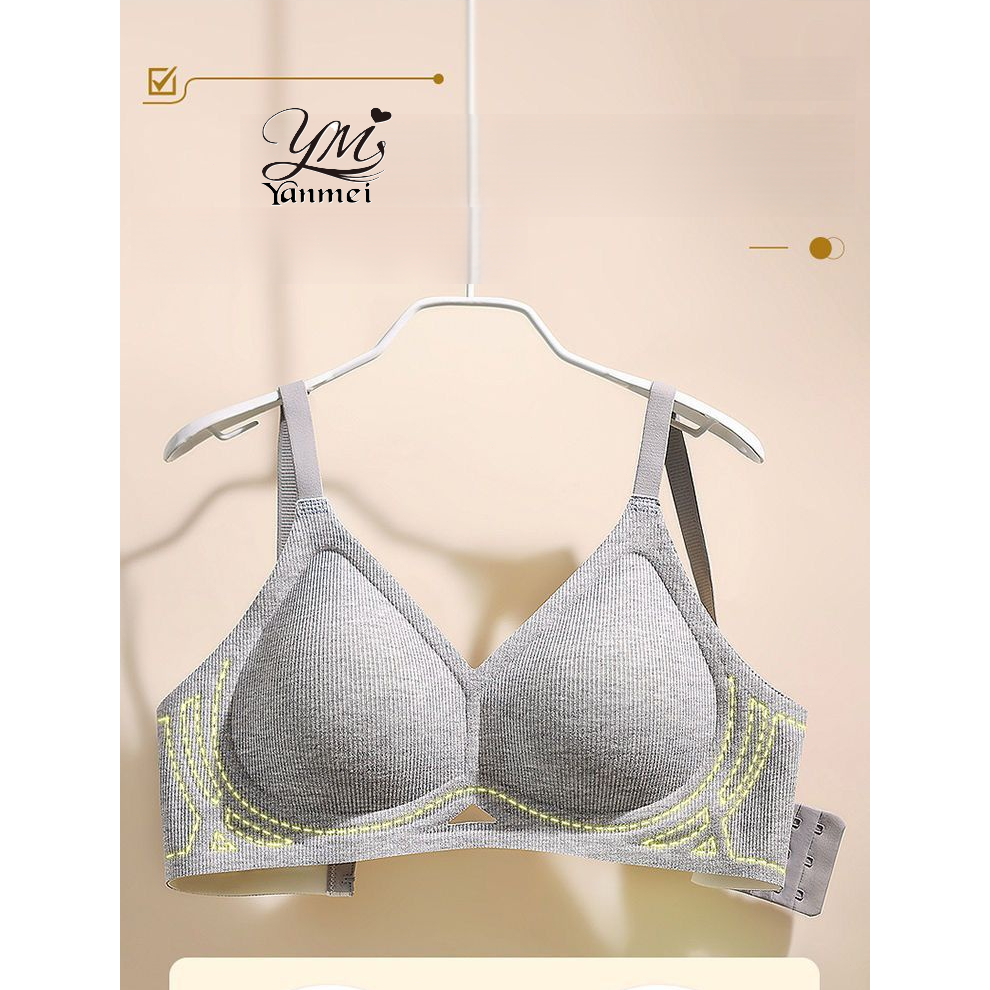 [5192 YANMEI] Áo bra ko gọng su gân, áo lót su gân học sinh ko gọng nâng ngực nhẹ, mút 0.5cm cài sau cúp cố định