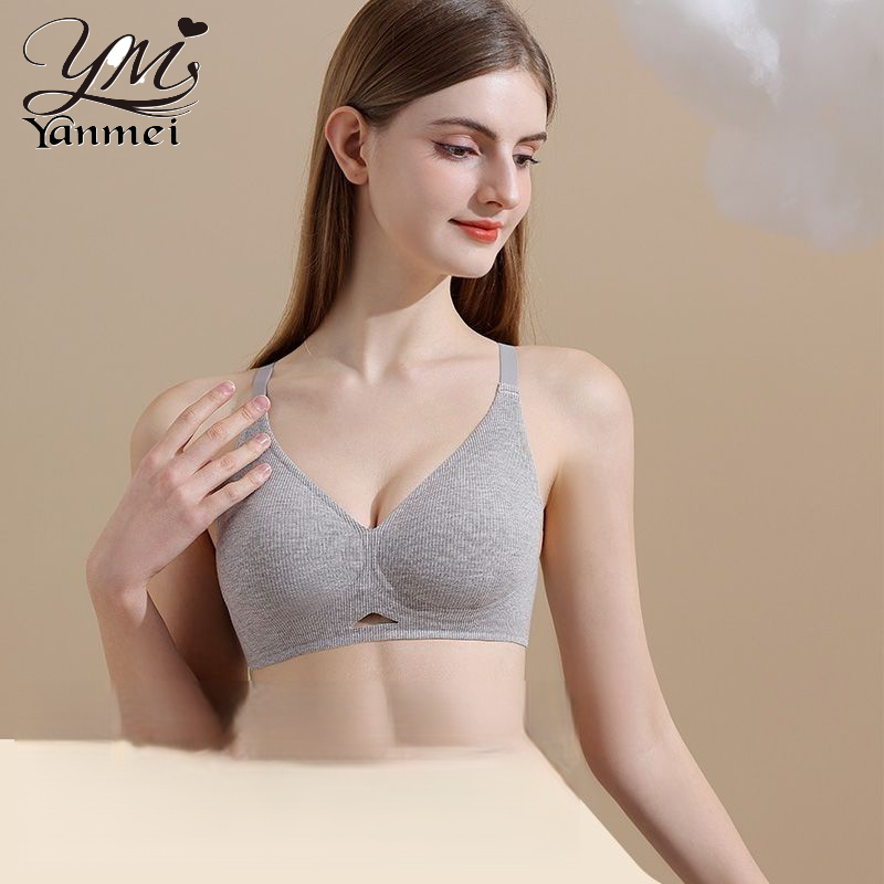 [5192 YANMEI] Áo bra ko gọng su gân, áo lót su gân học sinh ko gọng nâng ngực nhẹ, mút 0.5cm cài sau cúp cố định