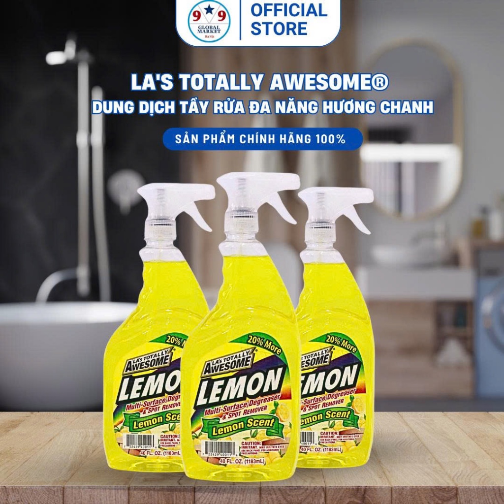 Nước làm sạch bề mặt kính ô tô - LA’s Totally Awesome® Lemon  - 1,183 ml