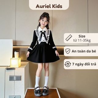 [Tặng Kèm Nơ] Váy Cho Bé Gái, Váy Tiểu Thư Kiểu Pháp Điệu Đà Cho Bé Chất Liệu Cotton Mềm Mại