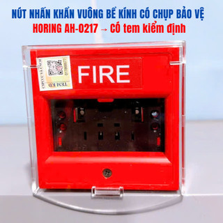[Có kiểm định] Thiết bị Nút nhấn khẩn vuông bể kính Horing AH-0217|Kích hoạt hệ thống báo cha'y khẩn