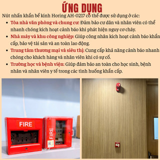 [Có kiểm định] Thiết bị Nút nhấn khẩn vuông bể kính Horing AH-0217|Kích hoạt hệ thống báo cha'y khẩn