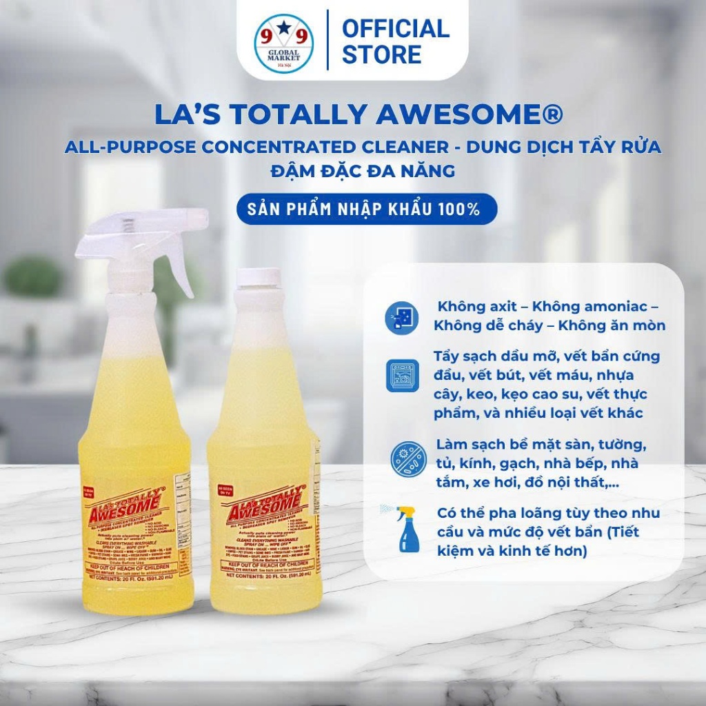 Nước làm sạch - trắng giầy - LA’s Totally Awesome® All-Purpose  - 591 ml