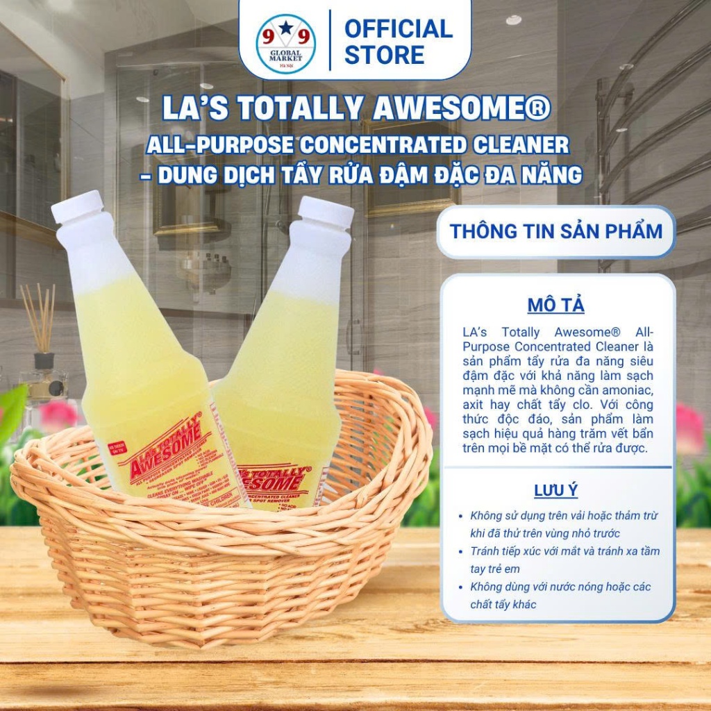 Nước làm sạch - trắng giầy - LA’s Totally Awesome® All-Purpose  - 591 ml