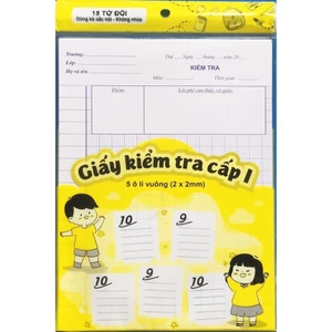 Sách - Combo 5 Tập Giấy Kiểm Tra Ô Ly Cấp 1 - Ndbooks