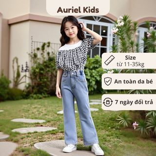 Quần Cho Bé Gái, Quần Ống Loe Cho Bé Gái Chất Liệu Jean Mềm Mại Co Giãn 4 Chiều