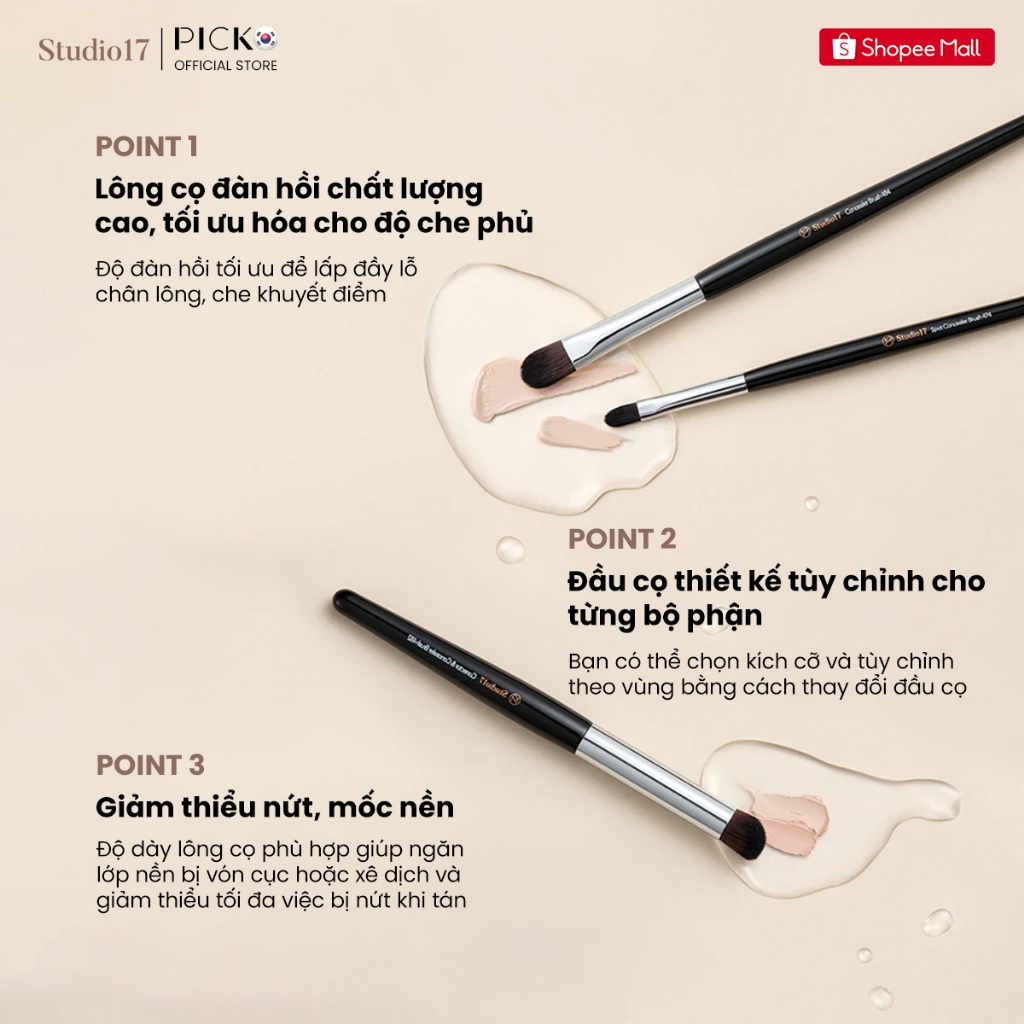Cọ che khuyết điểm chuyên nghiệp STUDIO17 CORRECTOR & CONCEALER BRUSH 482