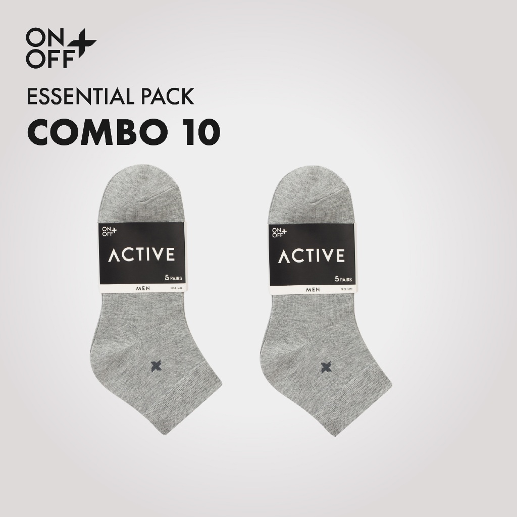 Combo 10 đôi tất vớ nam Cổ ngắn mỏng mịn Cotton thoáng khí thấm hút mồ hôi - ONOFF 18AE23A004