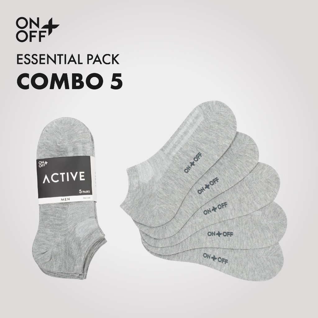 Combo 5 đôi tất vớ nam không cổ mỏng mịn Cotton thoáng khí thấm hút mồ hôi - ONOFF 18AP23A005