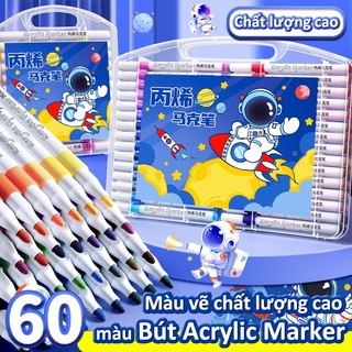 Bút Màu Acrylic Marker, Bút Lông Màu Đa Năng, Hộp Bút Màu Acrylic 80 Màu, Bút Màu Cho Bé Vẽ Học Tập