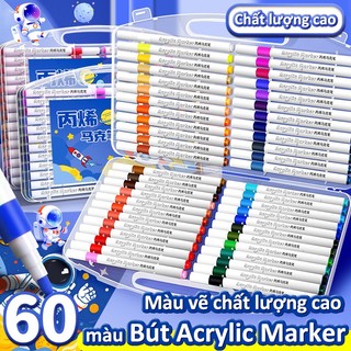 Bút Màu Acrylic Marker, Bút Lông Màu Đa Năng, Hộp Bút Màu Acrylic 80 Màu, Bút Màu Cho Bé Vẽ Học Tập
