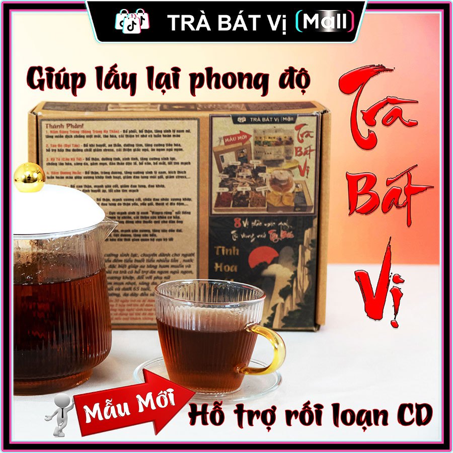 Trà Bát Vị Cổ Truyền – 8 Thảo Dược Quý Giúp Hỗ Trợ Bổ Thận Tráng Dương, Mát Gan, Ăn Ngon Ngủ Sâu [Hộp 30 Gói]
