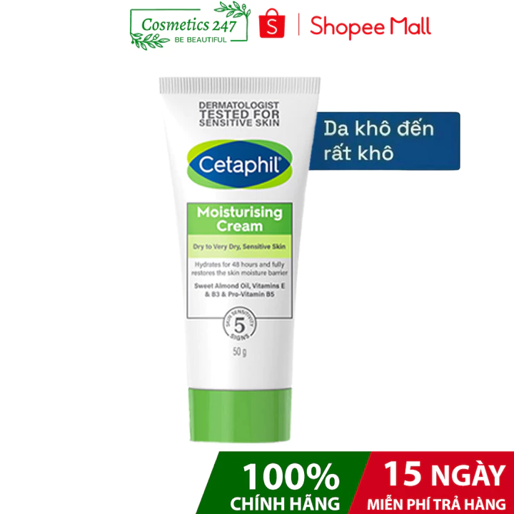Kem dưỡng ẩm dịu lành cho da nhạy cảm CETAPHIL MOISTURISING CREAM 50G