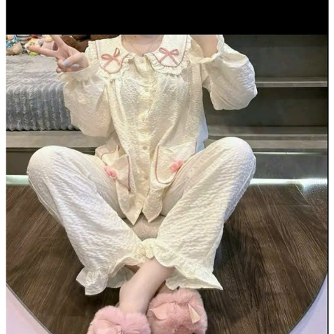 Bộ đũi dài cổ nơ hoa túi - MS A23