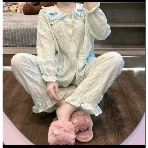 Bộ đũi dài cổ nơ hoa túi - MS A23