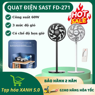 Quạt Cây Đứng SAST FD-271 Có Điều Khiển Từ Xa Quay 120 Độ, Siêu Mát, Hoạt Động Êm Ái, Dễ Điều Chỉnh