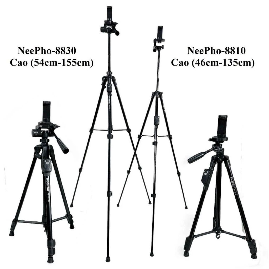 Tripod Máy Ảnh Cao Cấp NeePho 8830 Chắc Chắn, Cứng Cáp, Dùng Cho Cả Điện Thoại