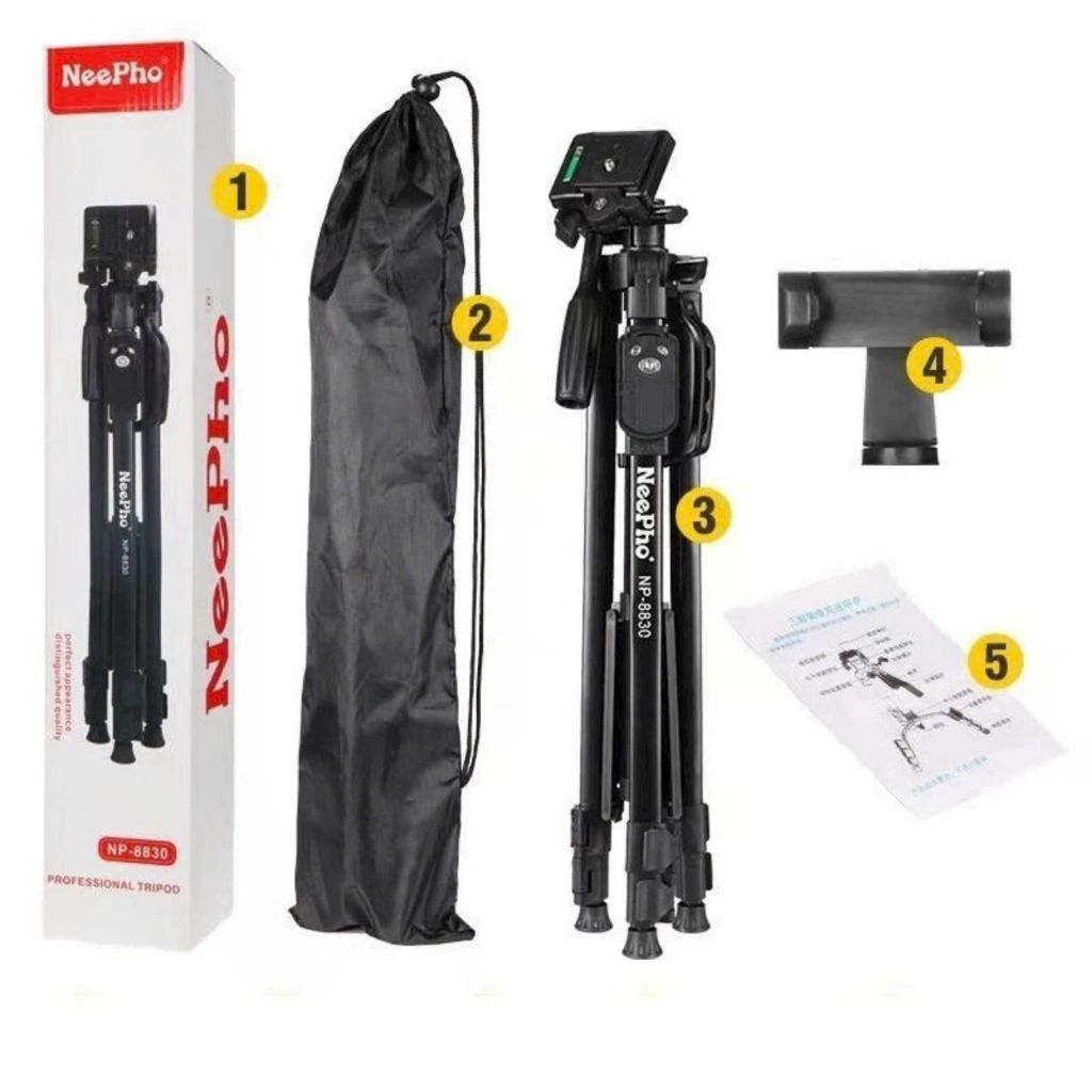 Tripod Máy Ảnh Cao Cấp NeePho 8830 Chắc Chắn, Cứng Cáp, Dùng Cho Cả Điện Thoại