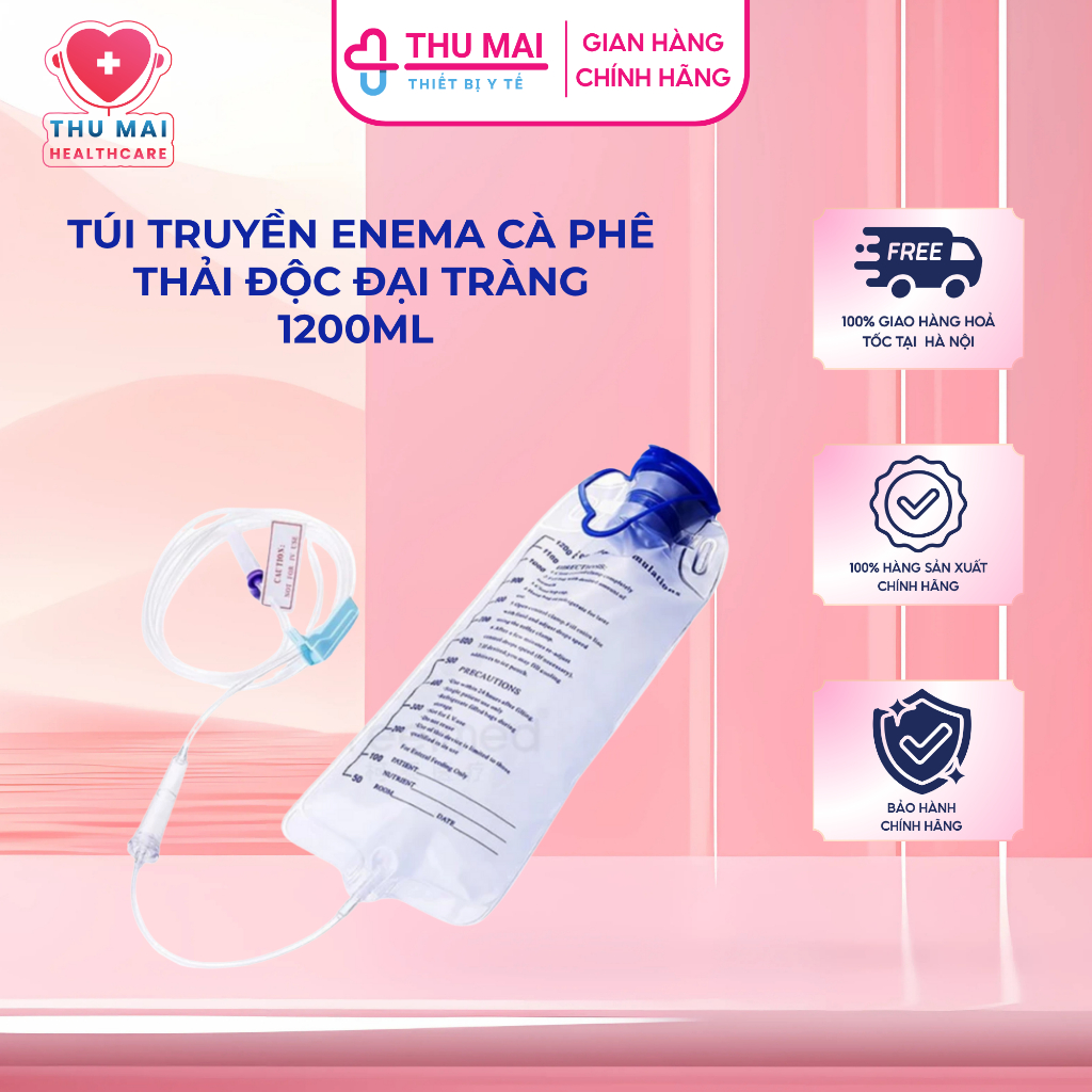 Túi truyền Enema cà phê thải độc đại tràng 1200ml