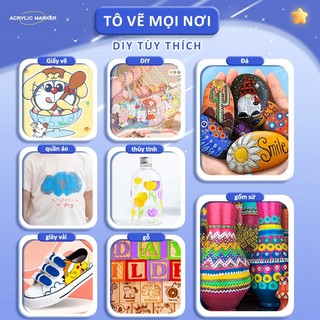 Bút Màu Cho Bé Học Sinh An Toàn Không Độc Hại, Hộp Nhiều Màu Sắc Giúp Bé Vừa Học Vừa Chơi, Vẽ Tranh